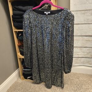 BB Dakota Steve Madden Womens Black Sequin Dress Large